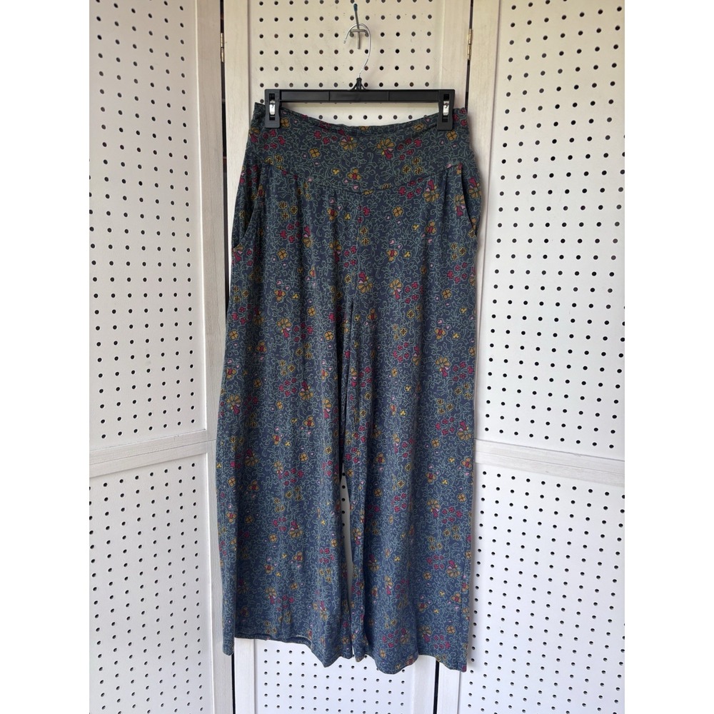 Toad & Co Chaka Wide Leg Pants Womens Sm Org Ctn Lyocell Floral Print Green Blue